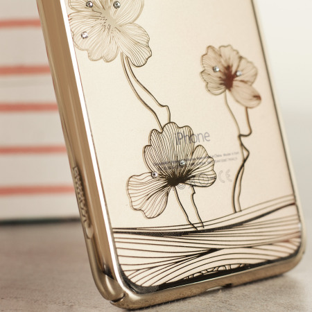 Crystal Flora 360 iPhone 7 Plus Case Hülle in Champagne Gold