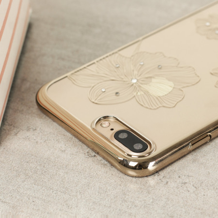 Crystal Flora 360 iPhone 7 Plus Case Hülle in Champagne Gold