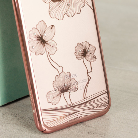 Funda iPhone 7 Plus Crystal Flora 360 - Oro Rosa