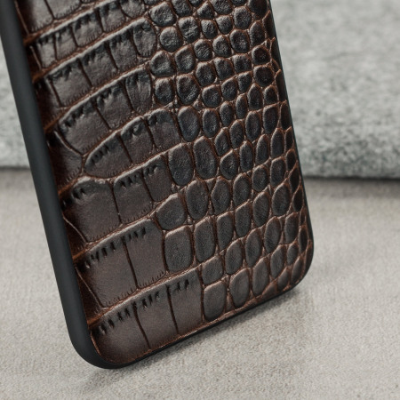 CROCO2 Genuine Leather iPhone 7 Case - Brown
