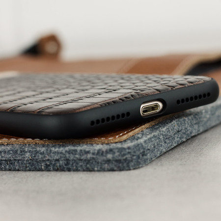 CROCO2 Genuine Leather iPhone 8 Plus / 7 Plus Case - Brown