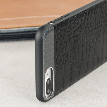 CROCO2 Genuine Leather iPhone 8 Plus / 7 Plus Skal - Svart