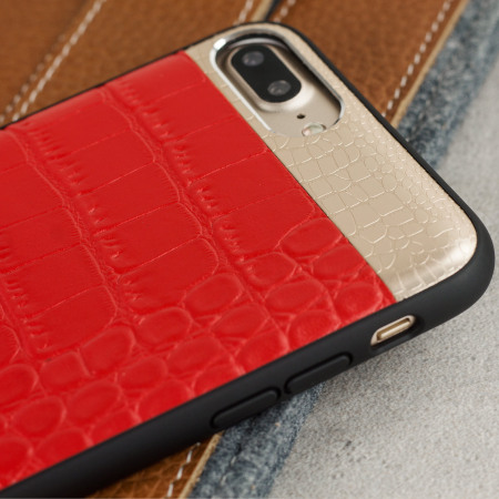 CROCO2 Genuine Leather iPhone 8 Plus / 7 Plus Case - Red