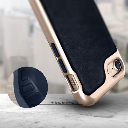 Caseology Envoy Series iPhone 8 / 7 Case - Leather Navy Blue