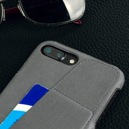Coque iPhone 7 Plus Mujjo Portefeuille Effet Cuir - Grise