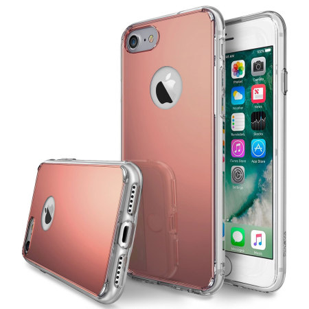 Coque iPhone 8 / 7 Rearth Ringke Fusion Miroir – Or Rose