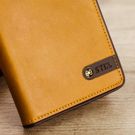 STIL Toscano Wine Genuine Leather iPhone 7 Wallet Case - Camel Brown