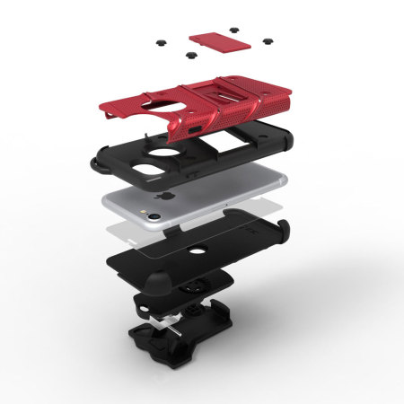 Zizo Bolt Series iPhone 7 Tough Case & Belt Clip - Rood / Zwart