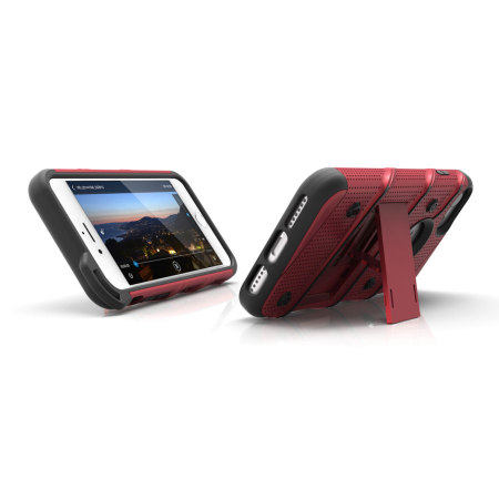 Zizo Bolt Series iPhone 8 / 7 Tough Case & Belt Clip - Red / Black