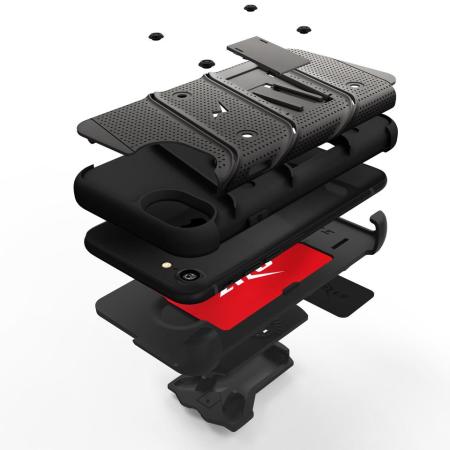 Zizo Bolt Series iPhone 8 / 7 Tough Case & Belt Clip - Grey / Black