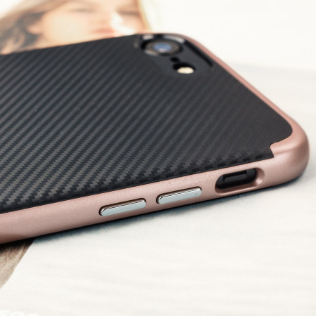 Olixar X-Duo iPhone 7 Skal - Kolfiber Rosé Guld