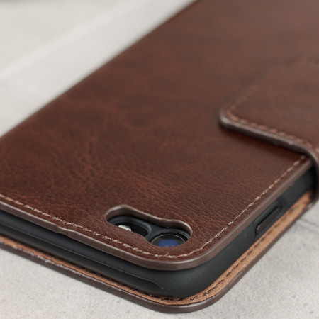 Olixar Leather-Style iPhone 8 / 7 Wallet Stand Case -  Brown