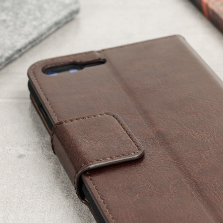 Olixar Leather-Style iPhone 8 Plus / 7 Plus Wallet Stand Case - Brown