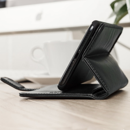 Olixar Genuine Leather iPhone 8 / 7 Plus Wallet Case - Black