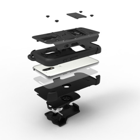 Coque Moto G4 Play Zizo Bolt Series avec clip ceinture – Noire