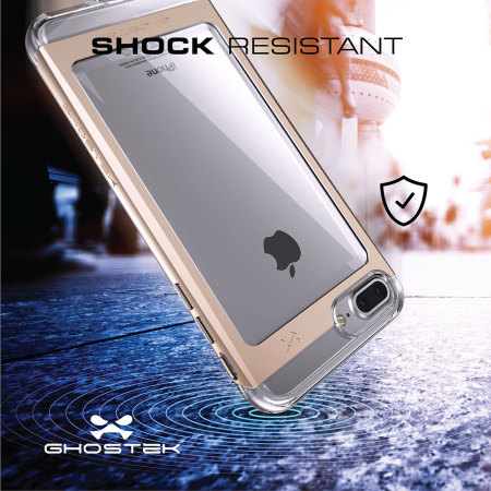 Ghostek Cloak iPhone 7 Plus Aluminium Tough Hülle Klar / Gold