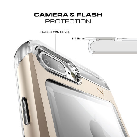 Ghostek Cloak iPhone 7 Plus Aluminium Tough Case - Clear / Gold