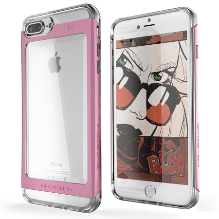 Ghostek Cloak iPhone 7 Plus Aluminium Tough Case - Clear / Pink