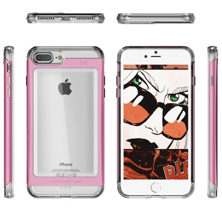 Ghostek Cloak iPhone 7 Plus Aluminium Tough Hülle Klar / Pink