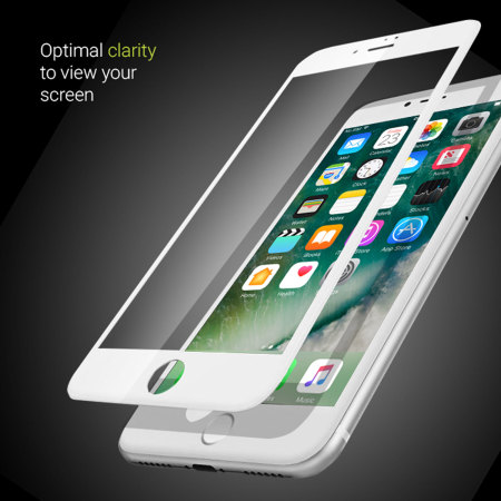 Olixar iPhone 7 Full Cover Tempered Glass Skärmskydd - Vit