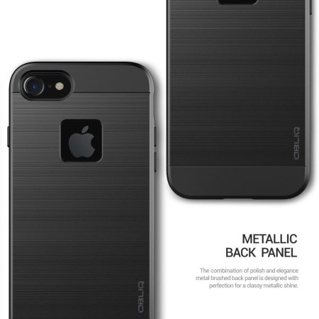 Obliq Slim Meta iPhone 7 Case - Titanium Zwart
