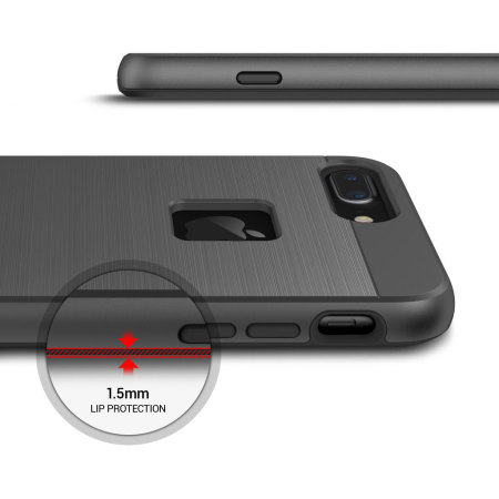 Obliq Slim Meta iPhone 7 Plus Case - Titanium Zwart
