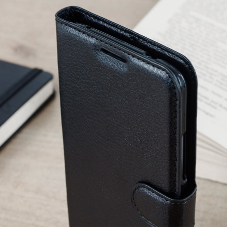 Olixar Leather-Style ZTE Axon 7 Wallet Stand Case - Black