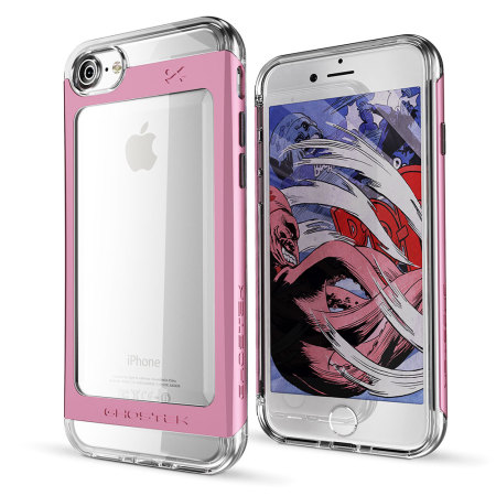 Ghostek Cloak 2 Series iPhone 7 Aluminium Tough Case - Clear / Pink