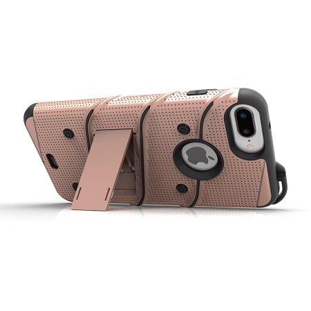 Coque iPhone 7 Plus Zizo Bolt robuste avec clip ceinture – Or rose