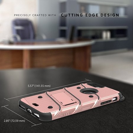 Zizo Bolt Series iPhone 7 Plus Skal & bältesklämma - Rosé guld / Svart