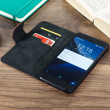 Olixar Google Pixel Tasche Wallet Stand Case in Braun