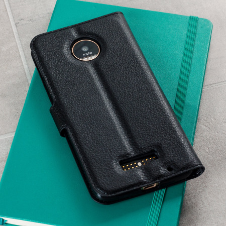 Olixar Leather-Style Motorola Moto Z Wallet Stand Case - Black
