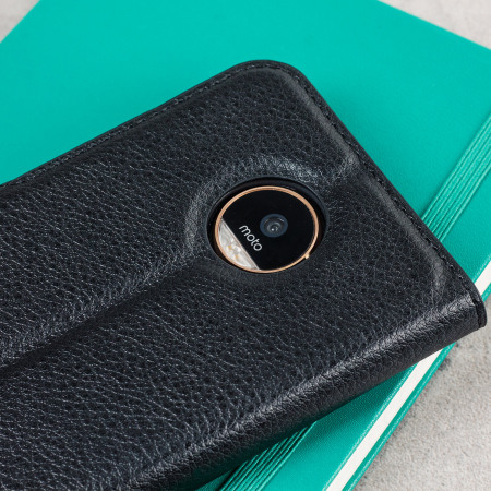 Olixar Leather-Style Motorola Moto Z Wallet Stand Case - Black