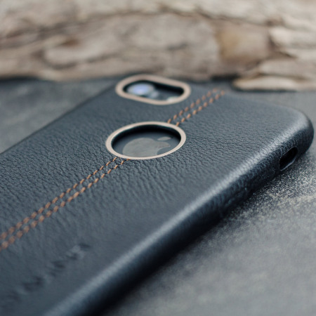 Premium Genuine Leather iPhone 7 Case - Black