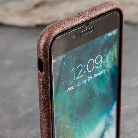 Premium Lederhülle iPhone 7 Case in Braun