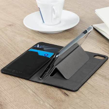 Olixar Genuine Leather iPhone 7 Executive Wallet Case - Black