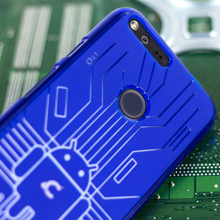 Cruzerlite Bugdroid Circuit Google Pixel Case - Blue