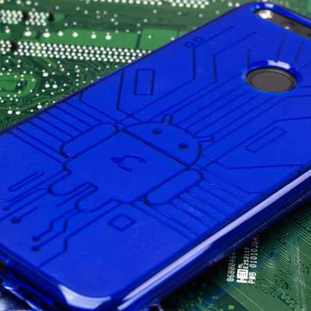 Cruzerlite Bugdroid Circuit Google Pixel Hülle in Blau
