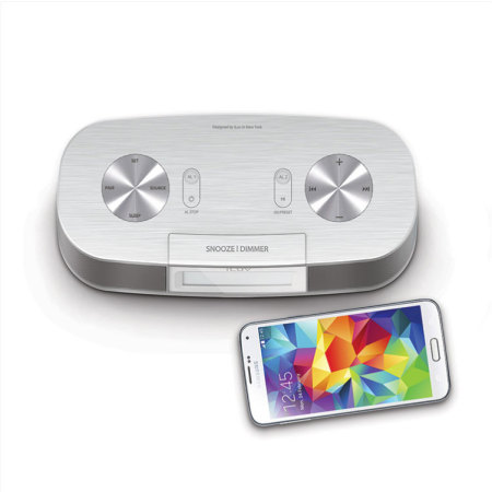 iLuv Timeshaker Micro Bluetooth LED Alarm Clock Speaker - White