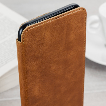Olixar Slim Genuine Leather iPhone 8 Plus / 7 Plus Wallet Case - Tan