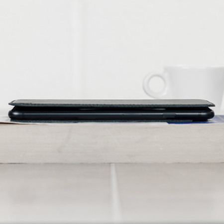 Olixar Slim iPhone 8 Plus / 7 Plus​ Ledertasche Flip Case in Schwarz