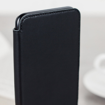 Olixar Slank Echt Leren Flip iPhone 8 Plus / 7 Plus Wallet - Zwart