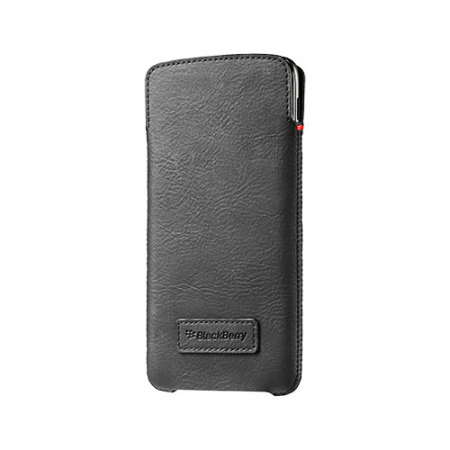 Official Blackberry Smart Pocket DTEK60 Genuine Leather Case - Black