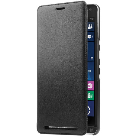 Official HP Elite X3 Genuine Leather Wallet Folio Case - Black