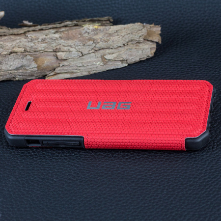 Coque iPhone 8 / 7 UAG Metropolis Rugged Portefeuille – Rouge magma