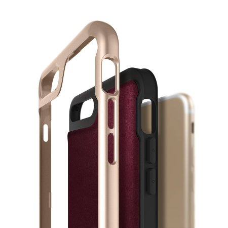 Caseology Envoy Series iPhone 7 Plus Hülle Leder Cherry Oak
