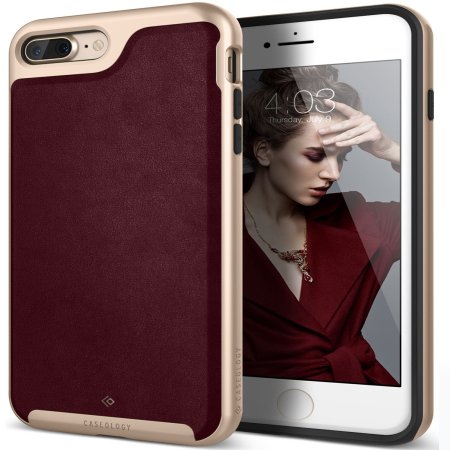 Caseology Envoy Series iPhone 7 Plus Case - Leather Cherry Oak