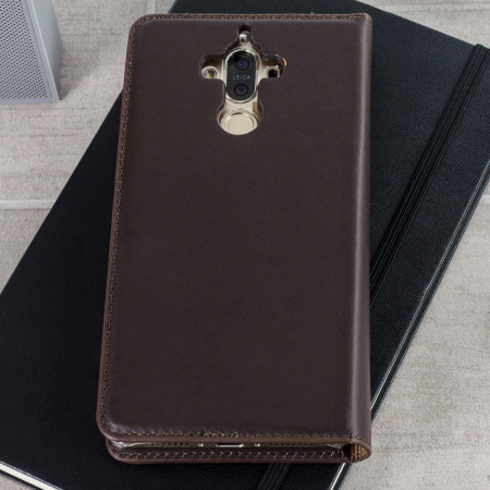 Olixar Genuine Leather Huawei Mate 9 Lommeboksdeksel - Brun