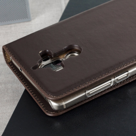 Olixar Genuine Leather Huawei Mate 9 Executive Wallet Case - Brown