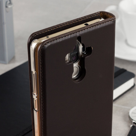 Olixar Huawei Mate 9 Ledertasche Wallet Case in Braun